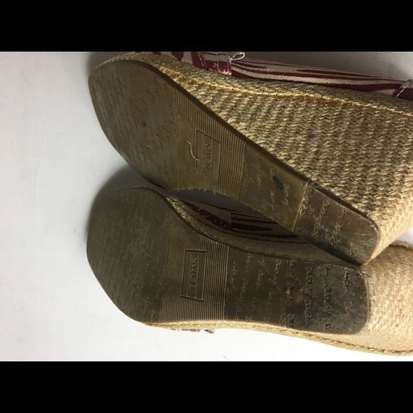Toms open toe Espadrille wedge sandals size 10W - Picture 8 of 9